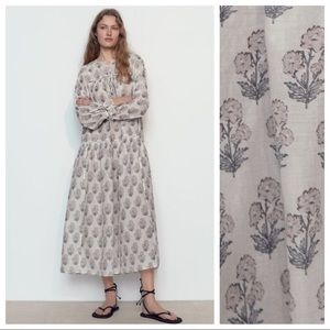 Zara PRINTED TIERED DRESS XXL